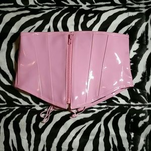 Baby pink pvc corset